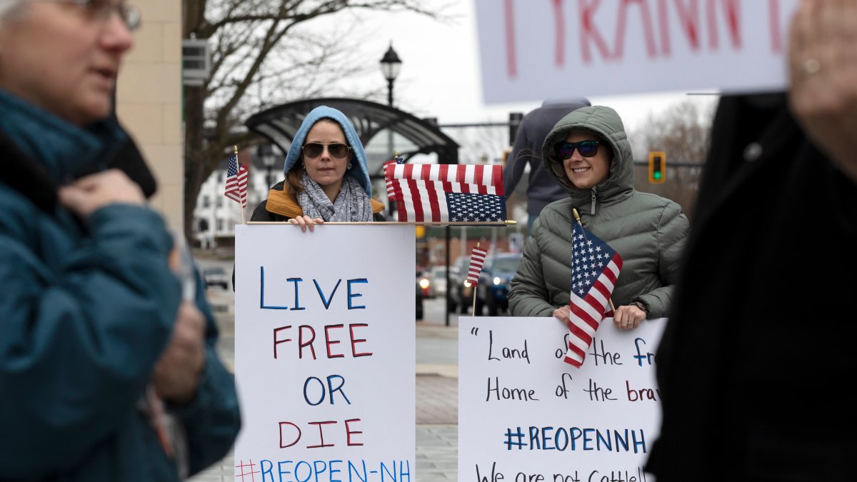 ‘Kiss My Constitution’: Crowd Protests Social-Distancing Measures in NH ...