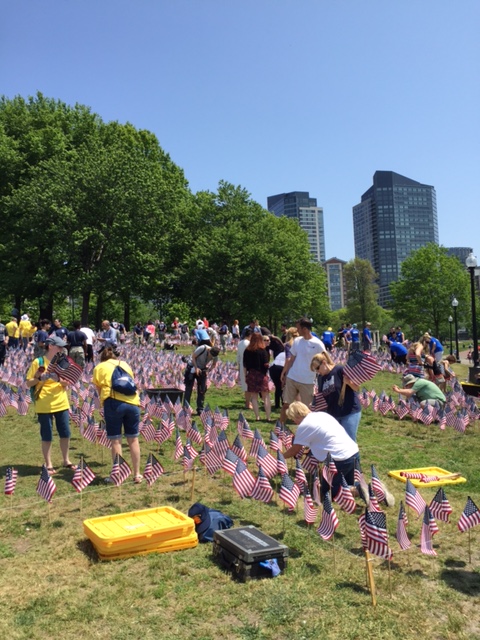 Volunteers plant 37,000 flags on Boston Common ahead of Memorial Day - The  Boston Globe