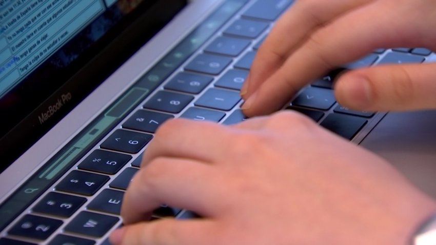 student on computer