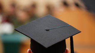 Student seen with graduation cap