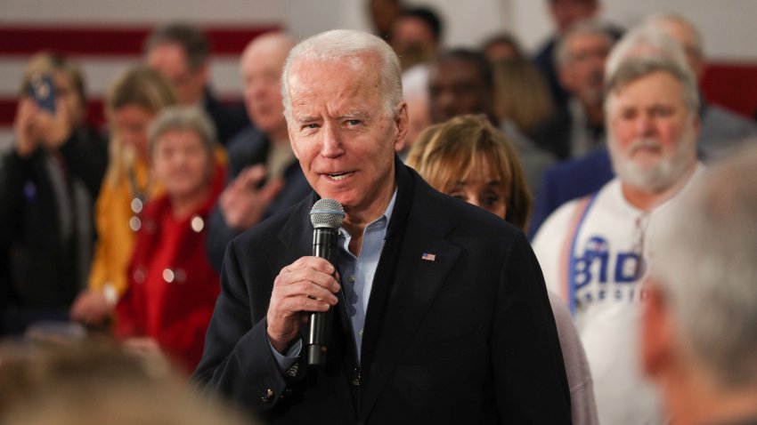 Biden speaking to New Hampshire residents at Girls Inc. of Nashua.