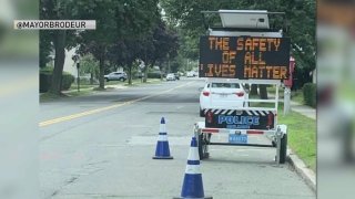 City leaders in Melrose are angry that a police-run electronic sign displayed a message with the phrase "all lives matter."