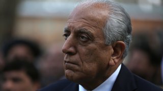 Washington's peace envoy Zalmay Khalilzad attends the inauguration ceremony for Afghan President Ashraf Ghani at the presidential palace in Kabul, Afghanistan, Monday, March 9, 2020.