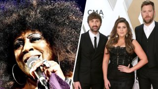 Blues singer Lady A, left; Dave Haywood, Hillary Scott and Charles Kelley, of the band formerly known as Lady Antebellum, who announced last month they would change their group's name to Lady A.
