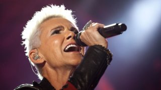 Marie Fredriksson of Swedish Pop band Roxette performs during a concert in Rio de Janeiro, Brazil, Saturday, April 16, 2011.