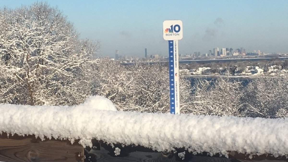 Snow totals Tuesday: How much snow has fallen in Mass.? – NECN