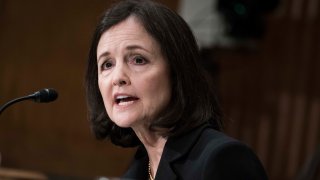 WASHINGTON, DC - FEBRUARY 13: Judy Shelton testifies before the Senate Banking, Housing and Urban Affairs Committee during a hearing on their nomination to be member-designate on the Federal Reserve Board of Governors on February 13, 2020 in Washington, DC.