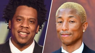 Jay-Z and (left) Pharrell Williams (right).