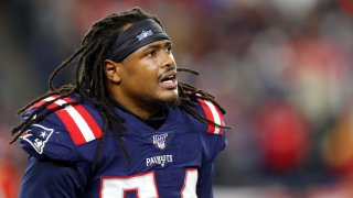 FOXBOROUGH, MASSACHUSETTS - DECEMBER 08: Dont'a Hightower #54 of the New England Patriots looks on during the game against the Kansas City Chiefs at Gillette Stadium on December 08, 2019 in Foxborough, Massachusetts.