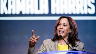 Sen. Kamala Harris (D-Calif.) addresses the crowd at the 2019 South Carolina Democratic Party State Convention, June 22, 2019, in Columbia, S.C.