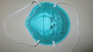 A fake N95 mask seized by border agents in Boston
