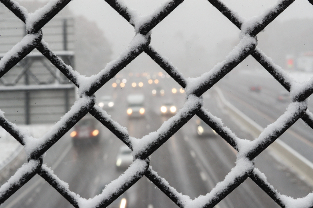 Snowy view overlooking Rte 95.