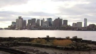 Boston Skyline Climate Change