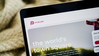 The Parler website home screen on a laptop computer
