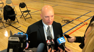 In this Jan. 30, 2020, file photo, Thomas Quinlan, chief of the Columbus Division of Police, speaks with the media at the Columbus Community Safety Advisory Commission in Columbus, Ohio. Quinlan was forced out Thursday, Jan. 28, 2021, after the mayor who hired him said he'd lost confidence in Quinlan's ability to make needed changes to the department, weeks after the police killing of Andre Hill.