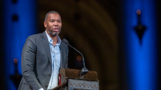 Author Ta-Nehisi Coates speaks during the Celebration of the Life of Toni Morrison, Thursday, Nov. 21, 2019, at the Cathedral of St. John the Divine in New York. Morrison died in August at age 88.
