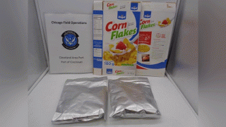 U.S. Customs and Border Protection officers seize cocaine-coated Corn Flakes in Cincinnati, Ohio.