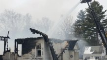 Firefighters douse flames at a Vermont church