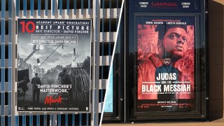 Film posters for "Mank" (Left) and "Judas and the Black Messiah."