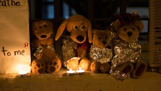 Stuffed toy animals wrapped in aluminum foil representing migrant children separated from their families are displayed in protest in front of the United States embassy in Guatemala City, June 20, 2018. In a report released Tuesday, June 8, 2021, the Biden administration says it has identified more than 3,900 children separated at the border under former President Donald Trump’s ‘zero-tolerance’ policy on illegal crossings.