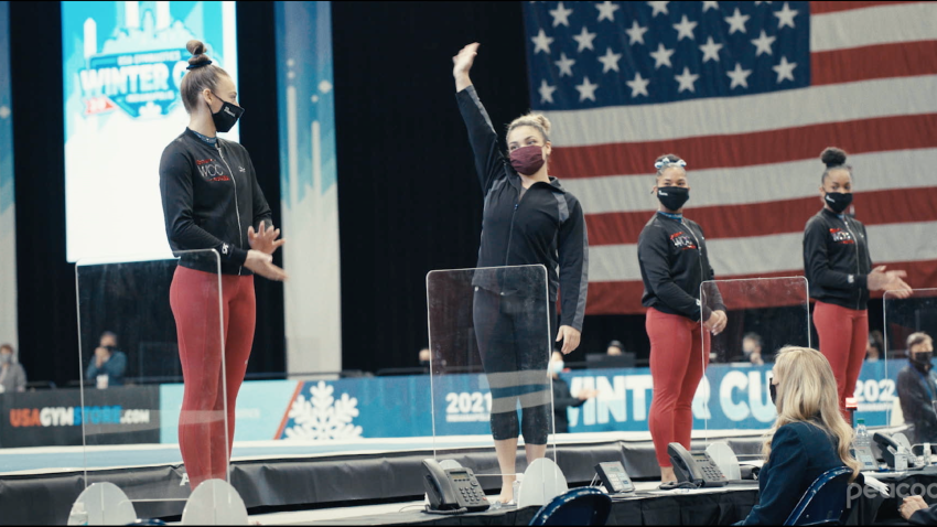 “Golden: The Journey of USA’s Elite Gymnasts” is streaming now on Peacock TV.