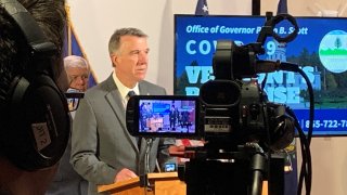 Vermont Gov. Phil Scott at a news conference.