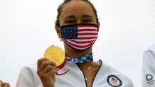 Carissa Moore with her medal