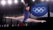 Sunisa Lee of Team United States competes on balance beam during Women's Qualification on day two of the Tokyo 2020 Olympic Games at Ariake Gymnastics Centre on July 25, 2021 in Tokyo, Japan.