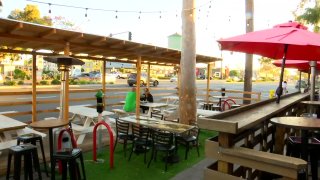 A North Park restaurant's outdoor dining space.