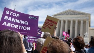 bortion rights activist gathered outside the U.S. Supreme Court