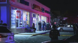 The scene of a shooting at a Providence, Rhode Island, laundromat.