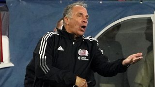 This Oct. 27, file photo shows New England Revolution head coach Bruce Arena during a game against the Colorado Rapids at Gillette Stadium in Foxborough, Massachusetts.