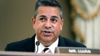 FILE - Sen. Sen. Ben Ray Lujan, D-N.M., speaks during a Senate Commerce, Science and Transportation Subcommittee on Consumer Protection, Product Safety and Data Security hearing on children's online safety and mental health, Sept. 30, 2021, on Capitol Hill in Washington. Lujan is recovering at an Albuquerque hospital after suffering a stroke last week, his office said in a statement issued Tuesday, Feb. 1, 2022. He is expected to make a full recovery according to his chief of staff.