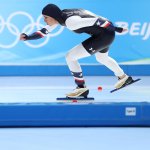 Brittany Bowe of Team United States skates during the Women's 1500m on day three of the Beijing 2022 Winter Olympic Games
