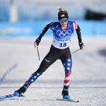 Jessie Diggins of Team USA competes during the Women's Cross-Country Sprint Free Qualification
