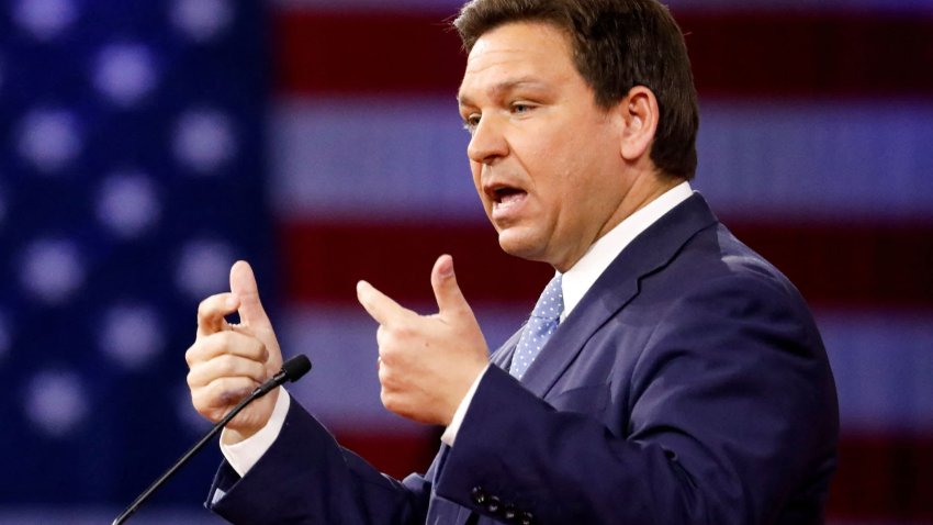 Florida Gov. Ron DeSantis speaks at the Conservative Political Action Conference (CPAC) in Orlando, Florida, on Feb. 24, 2022.