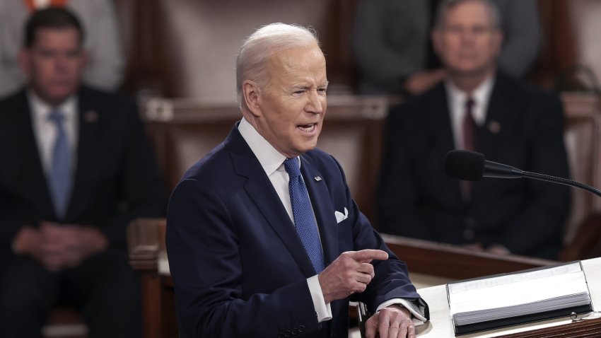 U.S. President Joe Biden delivers the State of the Union address during a joint session of Congress in the U.S. Capitol’s House Chamber March 01, 2022 in Washington, DC.