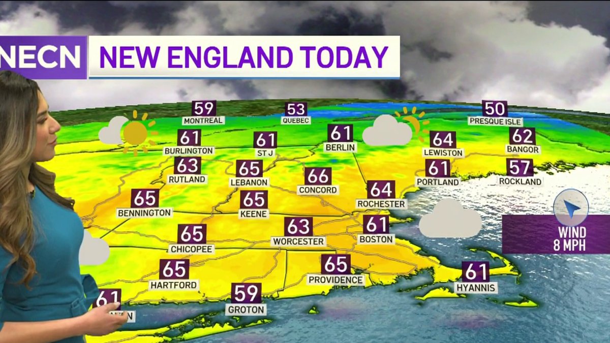 Weather Forecast Clouds Throughout New England, Temperatures Around 60