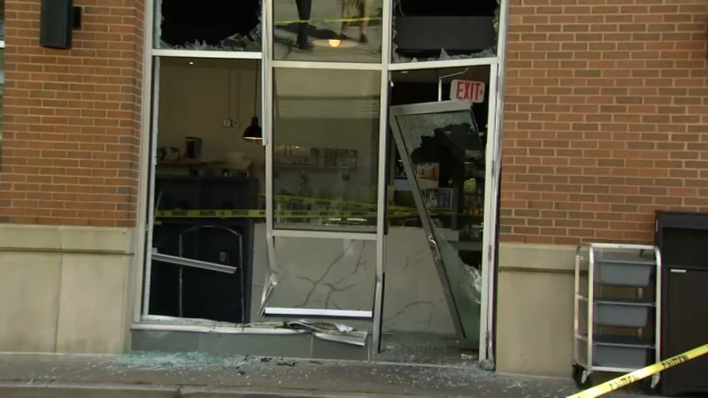 Photos: SUV Slams Into Pressed Cafe in Newton