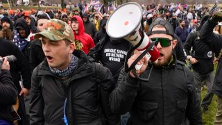 FILE - Proud Boys members Zachary Rehl, left, and Ethan Nordean, left,