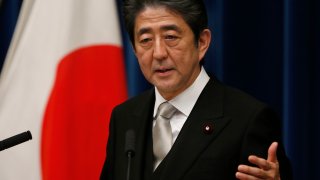 FILE - Japan's former Prime Minister Shinzo Abe