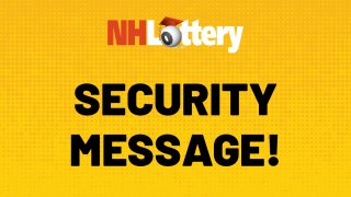 A security alert graphic sent by the New Hampshire Lottery amid a cyberattack on its website Friday, Aug. 26, 2022.