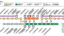 A map showing MBTA Orange and Green line diversions during their shutdowns.