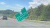 Large Highway Sign Falls Right Onto I-190 in Worcester