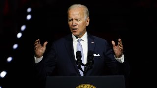 President Joe Biden speaks outside Independence Hall, Thursday, Sept. 1, 2022, in Philadelphia.