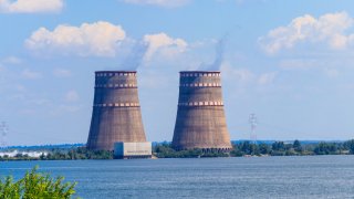 Cooling towers of Zaporizhia Nuclear Power Station