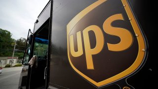 FILE - This is the UPS logo on the side of a delivery truck in Mount Lebanon, Pa., on Sept. 21, 2021.