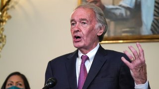 Senator Ed Markey speaks at the Back the Thrive Agenda press conference at the Longworth Office Building on September 10, 2020 in Washington, DC.