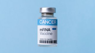 A photo of a vaccine vial for cancer.