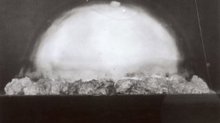 Image labeled '0.053 Sec' of the first Nuclear Test, codenamed 'Trinity',